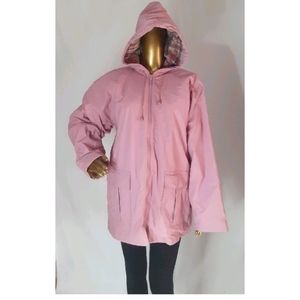 Misty Harbor Large Pink & Plaid Raincoat Jacket